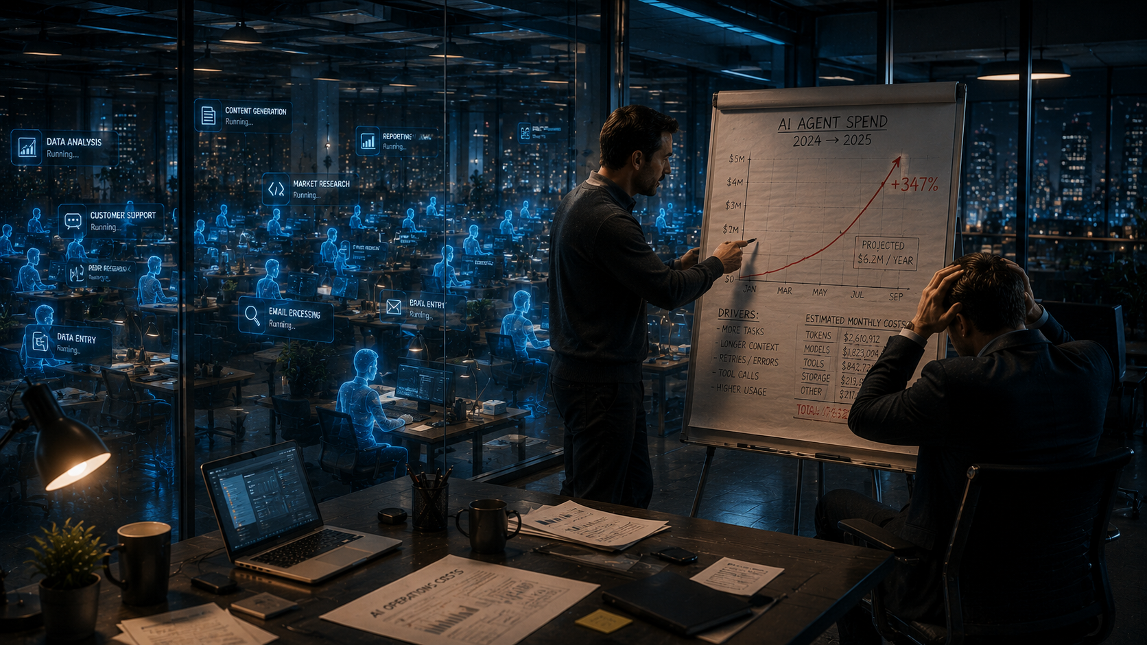 Managers review the rising cost of AI agents