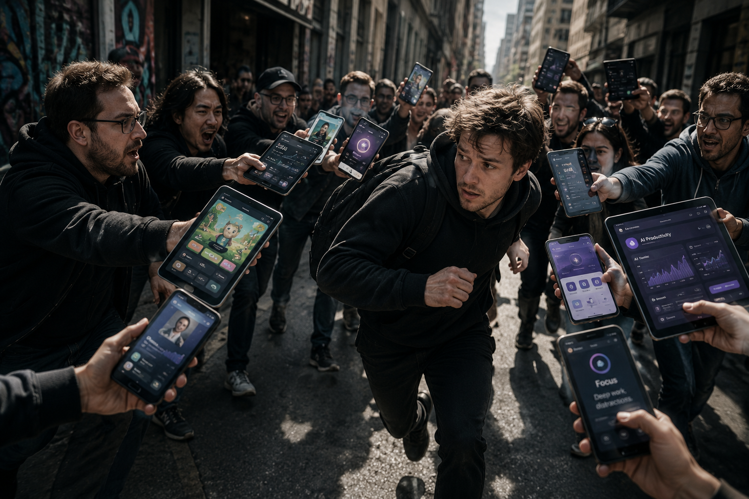 A founder trying to escape a crowd of app makers competing for his attention